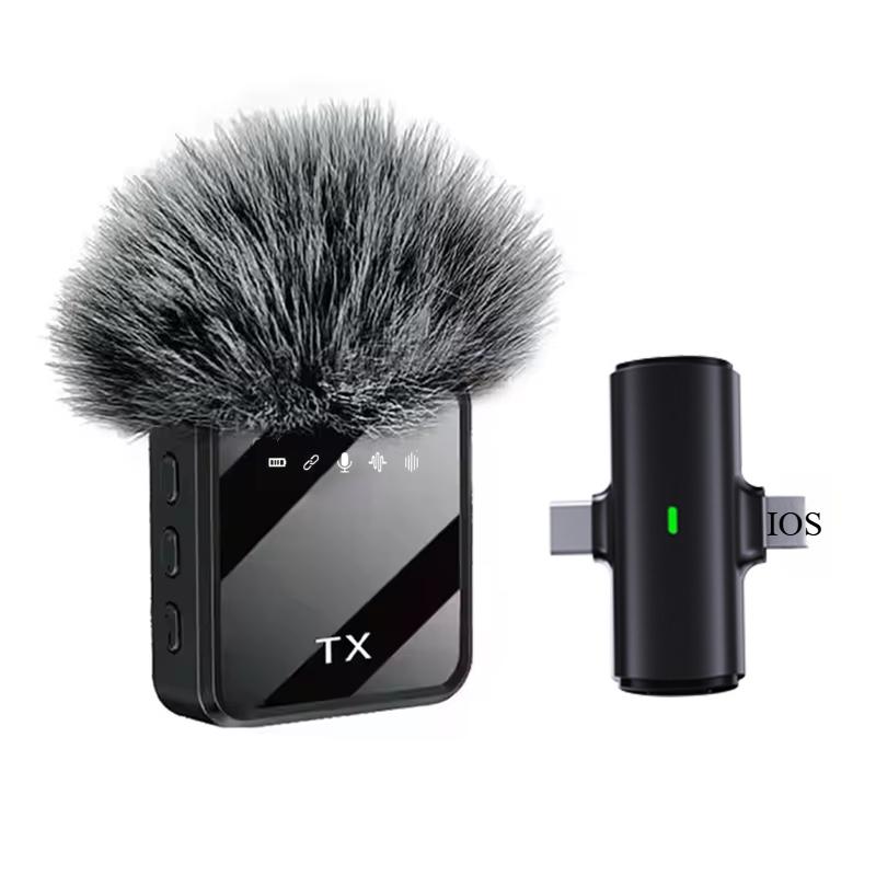 Mini Wireless Microphone for IPhone Android Cameras Wireless Microphone for Interviews Vlog Noise Cancelling Lavalier Microphone