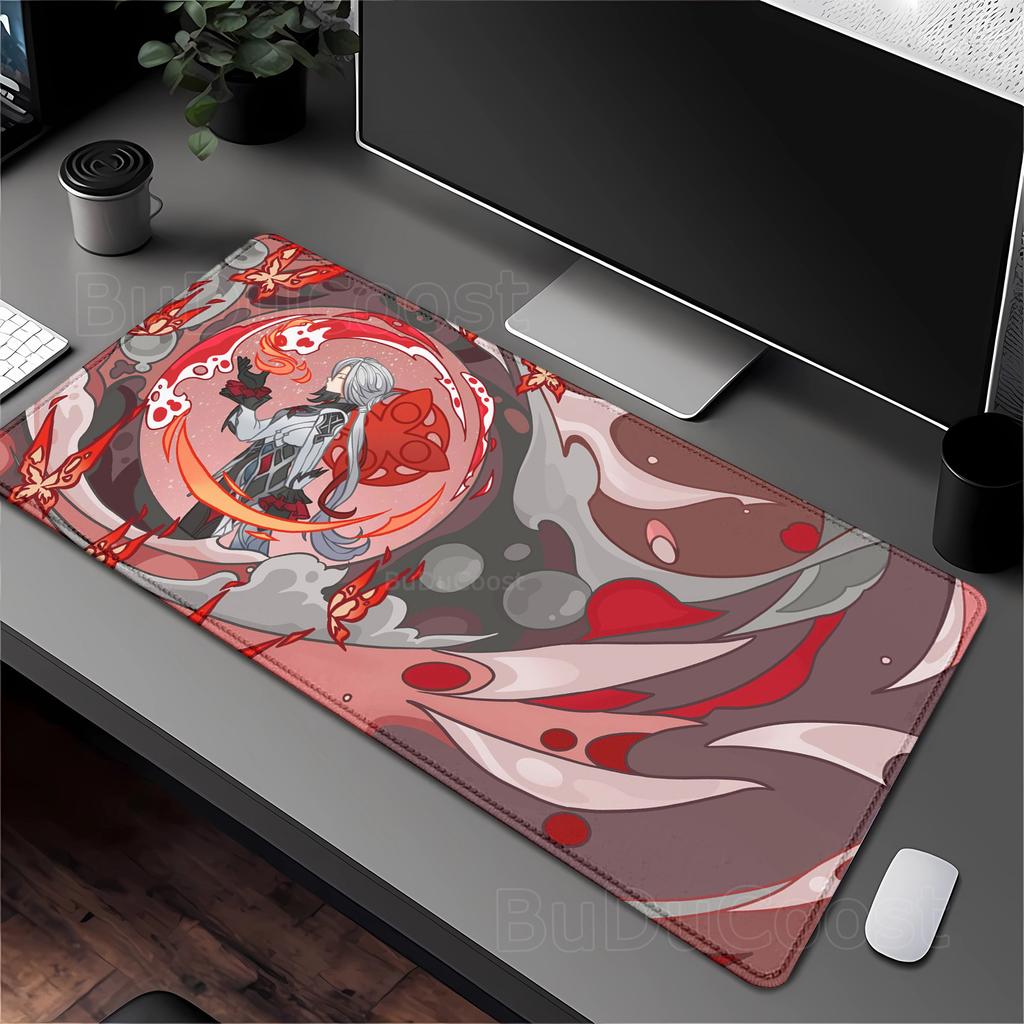 Genshin Impact Furina HuTao Shenhe YaeMiko Raiden Mousepad XXL Large offices accessories Mouse Pad Keyboard Nonslip Desk Mat