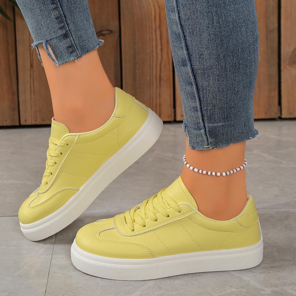 Fashion New High-quality Solid Color Simple Joker Women's Shoes 2025 Spring and Autumn Leisure Round-headed Low-heeled Vulcanized Shoes