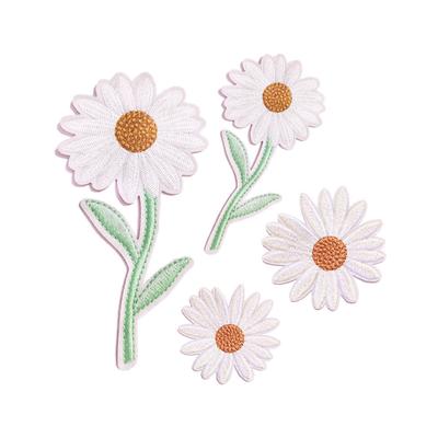 4 stücke Baumwolle Mischung Blume Design Stickerei Patches Kleidung Kleid DIY Stickerei Abzeichen