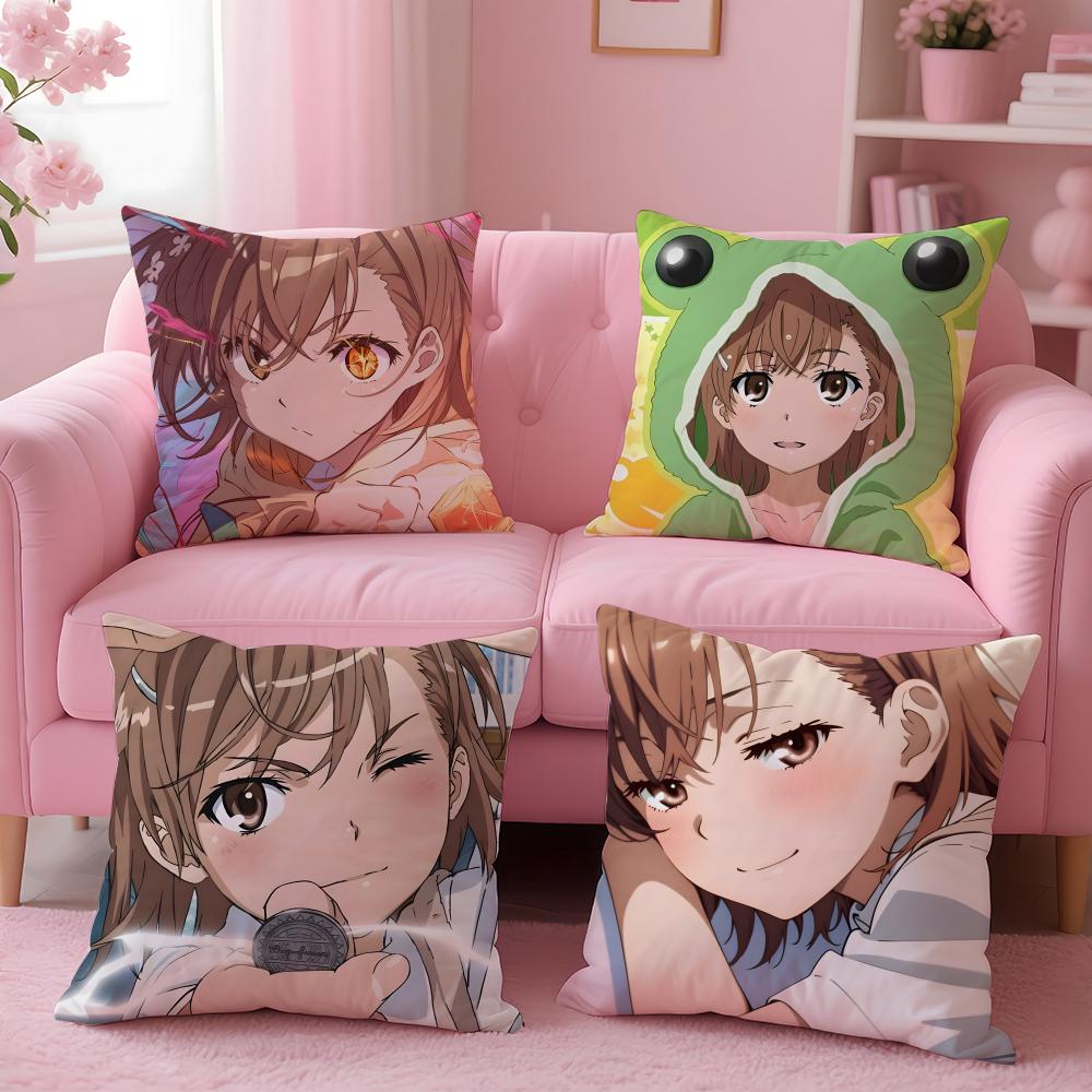 anime A Certain Scientific Railgun Cushion Cover Comfortable Reversible Pillow Cover Ideal for Car Sofa Bedroom & Beyond