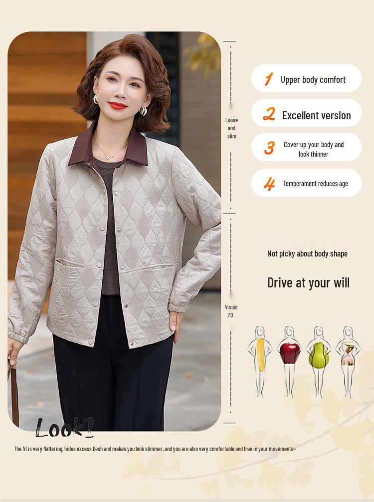 Elegant Spring Jacket for Fashionable Middle-Aged Women - Age-Reducing, Slimming Style for Spring and Autumn