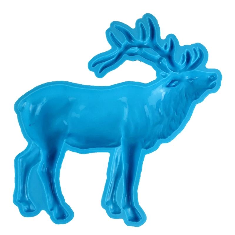 3D Animal Resin Mold Epoxy Resin Mold with Realistic Elk Shapes Fine Carved Silicone Mold for Wall Desktop Décoration