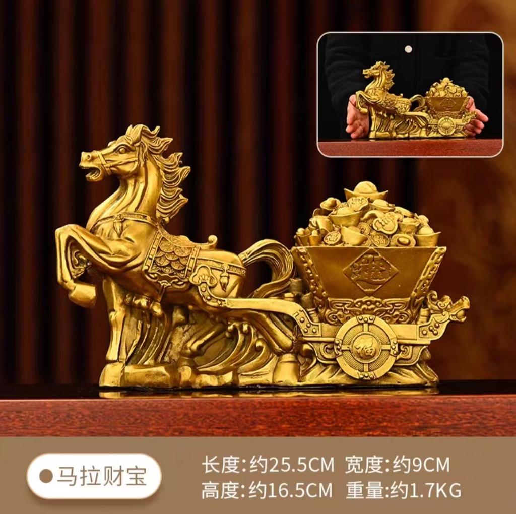 Pure Copper Mala Gold Box Mala Ingot Immediately Rich Horse Car Decoration Office Office