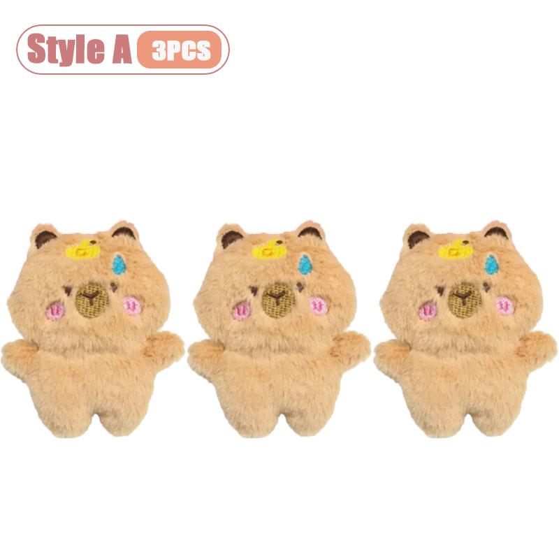 1-10PCS Capybara Plush Keychain Cute Animal Plushie Doll Outfits Bag Charm Keyring Pendant Backpack Accessory