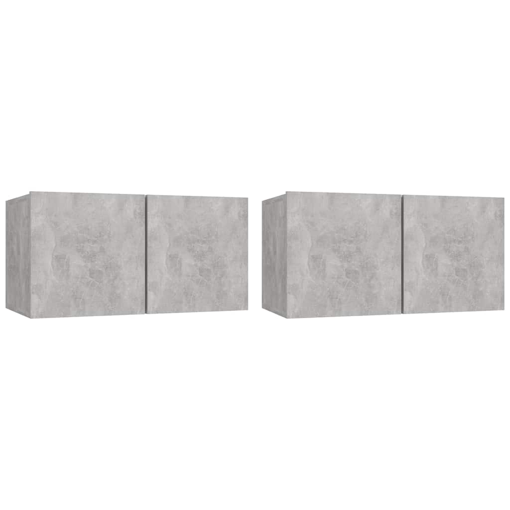 Vidaxl Szafki Wiszące Pod Tv 2 Szt., Szarość Betonu, 60X30X30 Cm