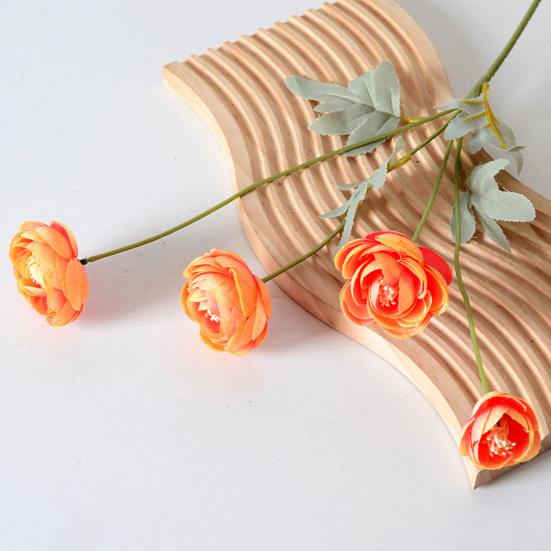 Künstliche Lulian Blume Faux Seide Ranunkel Blume mit Stiel 4 Köpfe Fake Ranunkel Arrangement für Zuhause Hochzeit Dekoration Tischmittelstück
