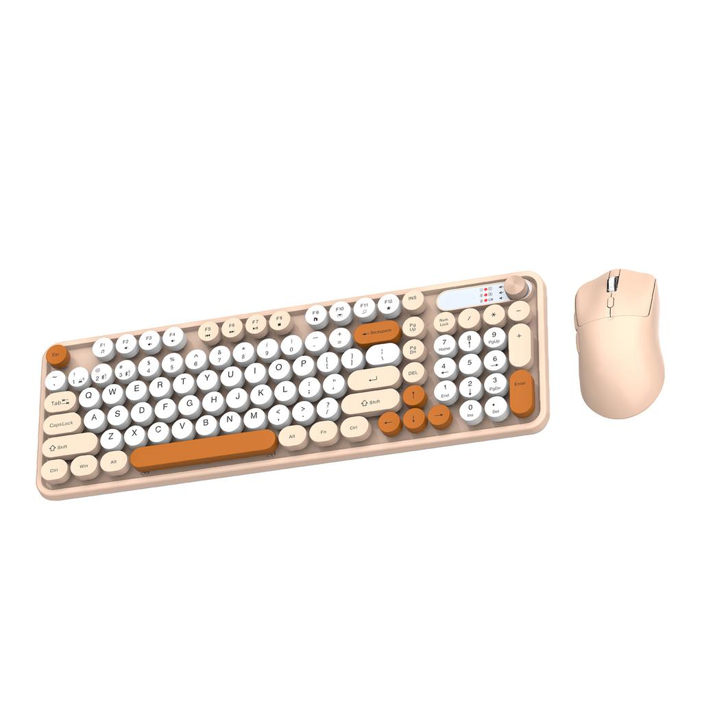Wireless Keyboard and Mouse Combo 98 Keys Rechargeable 2.4G+BT Mode for Computer Laptop