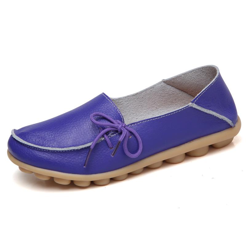 Women Flats Genuine Leather Fashion Walking Women Shoe Moccasins Ballet Flats Oxford Nurse Shoes Black Plus Size Ladies Shoes