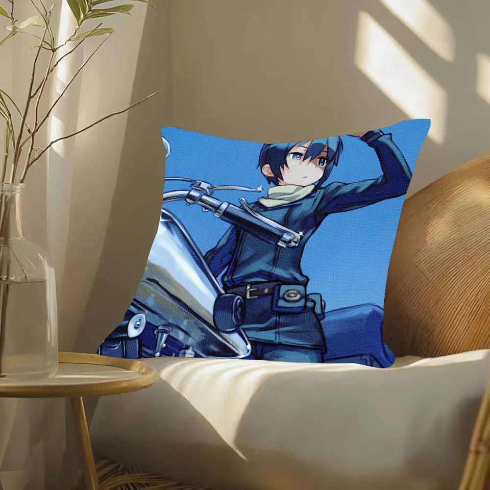 Anime Kino's J-Journey Pillow Case Fashion Square Pillowcase Bedroom Sofa Room Ins Decoration Leisure