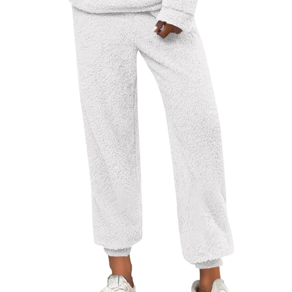 Women Winter Plaid Pants Full Length Long Trousers Sports Pants