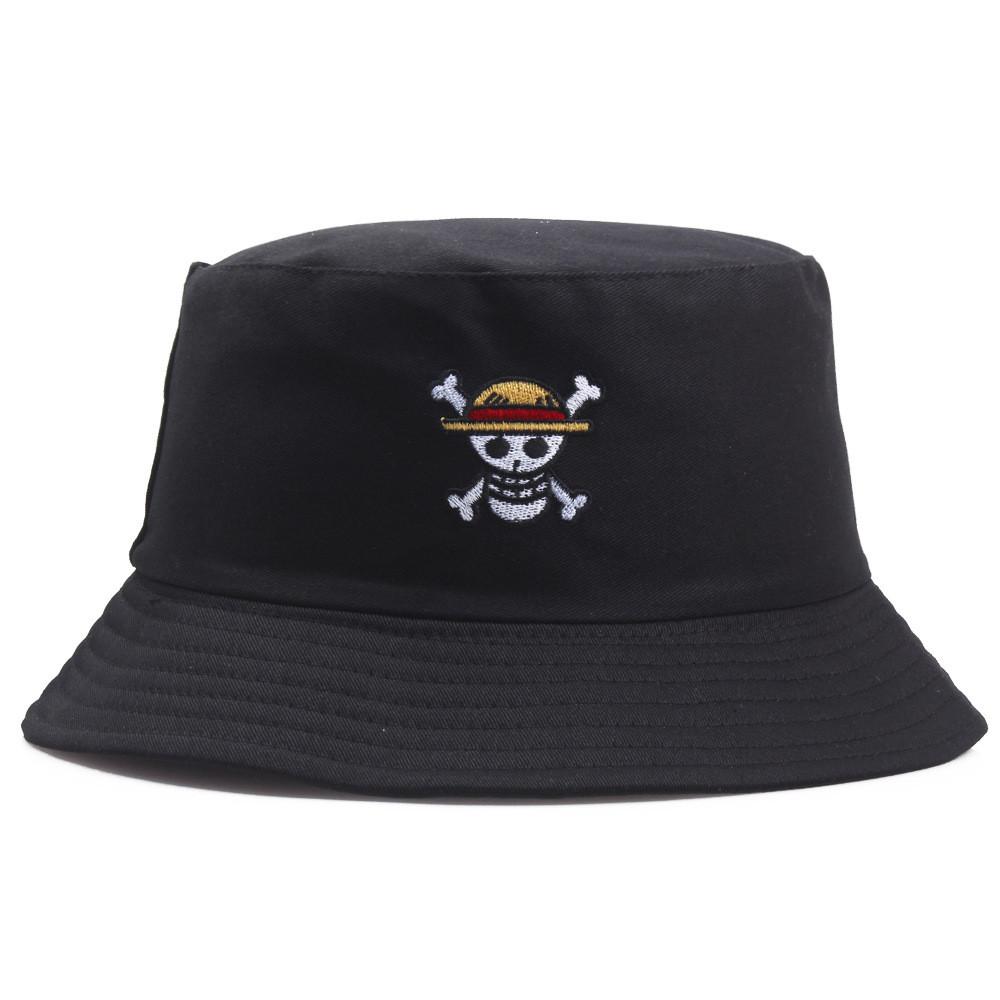 Piece Skull One Embroidered Unisex Breathable Double Sided Bucket Hat Summer