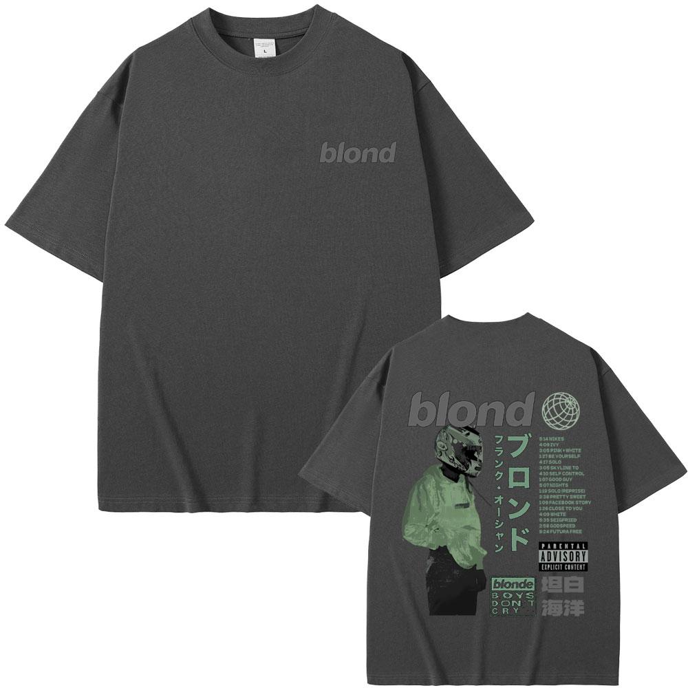 Rapper Frank Double Sided Print T Shirt Rap Men's Blond Hip Hop Tshirt Ocean Oversized T-shirt Men Women Casual Pure Cotton Tees