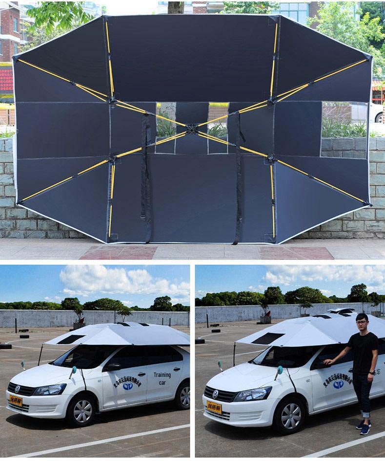 Coach Car Sunshade: Driving School Special Folding Roof Canopy Umbrella