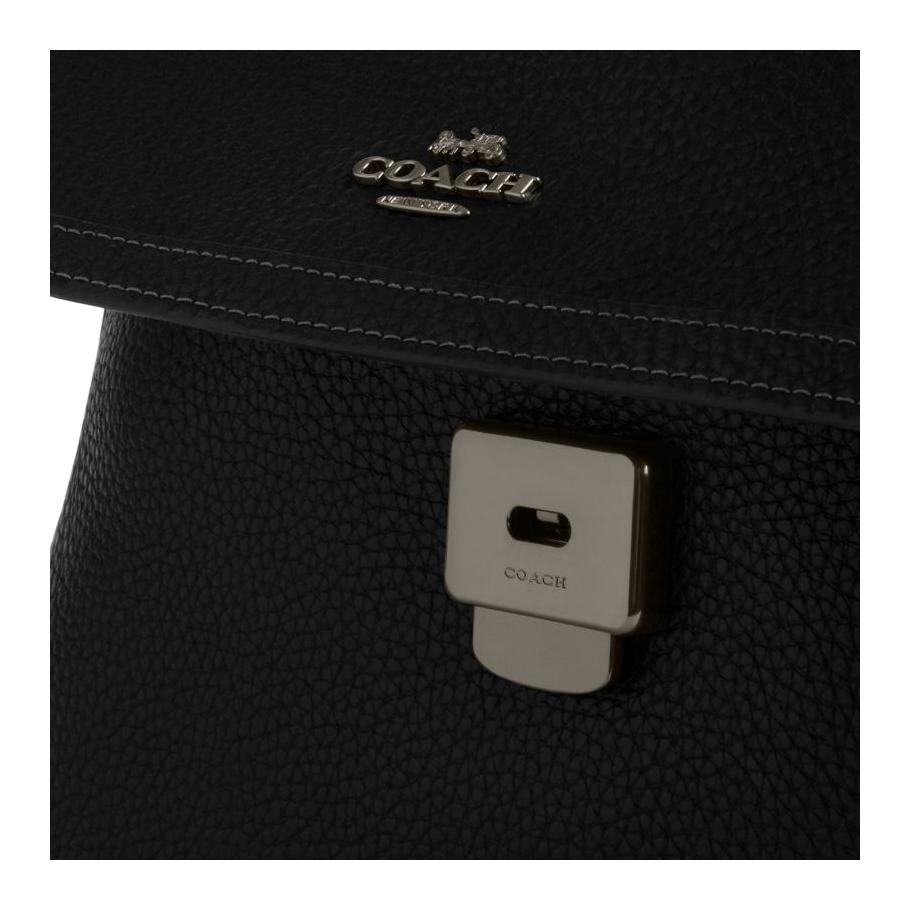 Coach Etta 29 Logo Leather Tote Shoulder Bag Large Women Bags Black CCE56-QBBK
