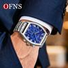 Men's Business Leisure Watch Date Chronograph Steel Quartz Wristwatches Strip Zinc Alloy Case Tempered Glass Mirror