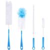 4-teiliges Babyflaschenbürsten-Set Nylon-Schwamm-Nippelreiniger Edelstahl-Strohhalm-Bürste 37x5cm