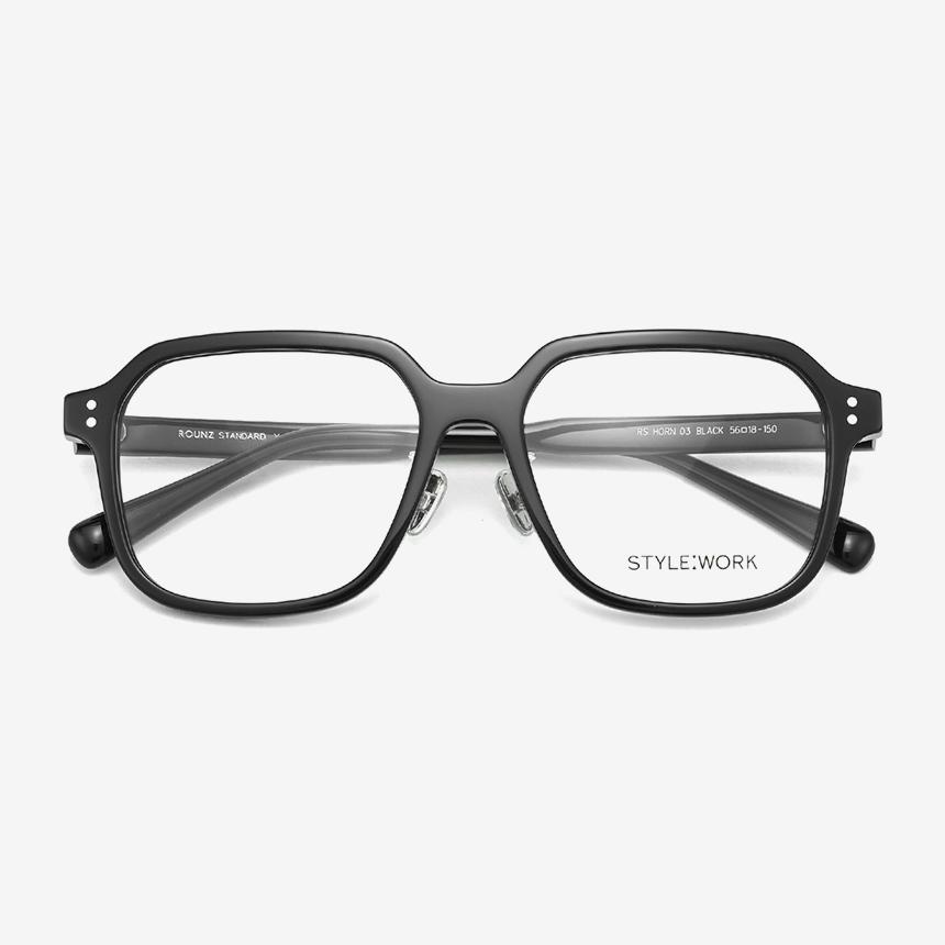 Seutailwokeu Rs Horn 03 Black_Black Big Size Geek Chic Eyeglass Frames