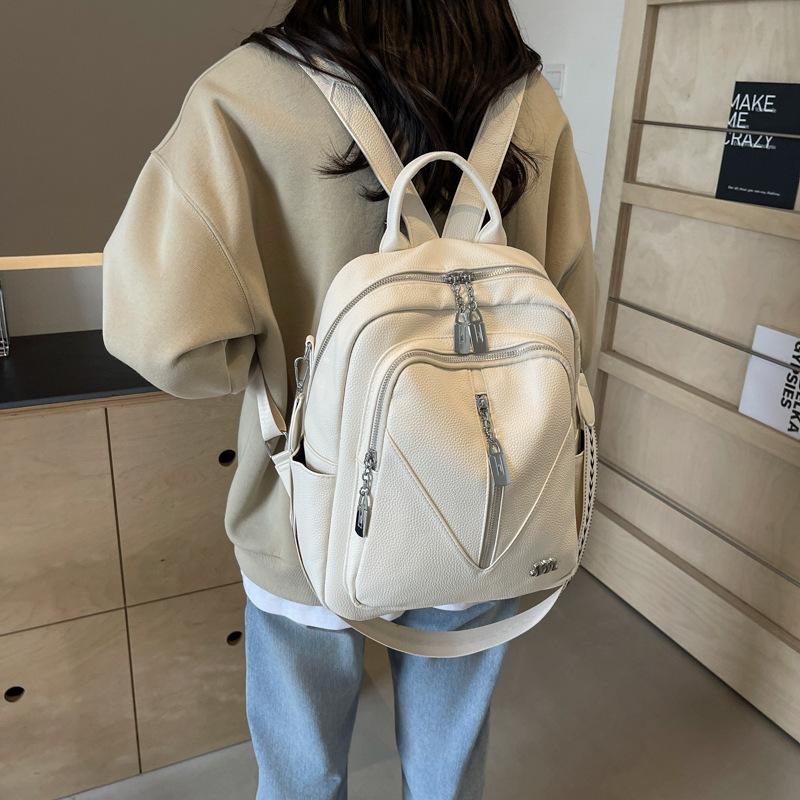 

Рюкзак женский рюкзак сумка 2024 новый повседневный универсальный модный премиум повседневный сумка через плечо для поездок на работу грязно-белый