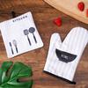 2pc/set Oven Mitt Table Pad Heat Resistant Thickened Kitchen Gloves Pot Holder Soft Inner Lining