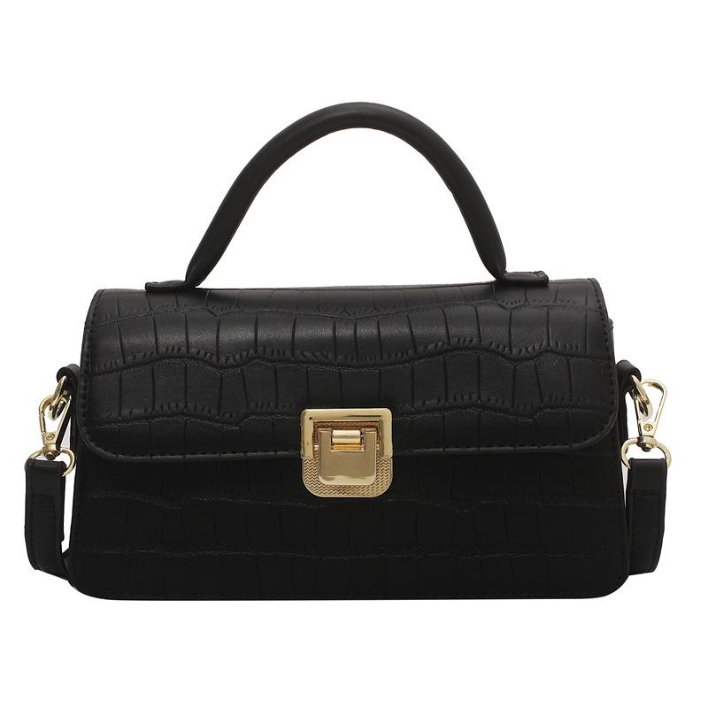 Bag Women's New Women's Bag Textured Stone Pattern Portable Small Square Bag Fashion Versatile Popular Shoulder Crossbody Bag