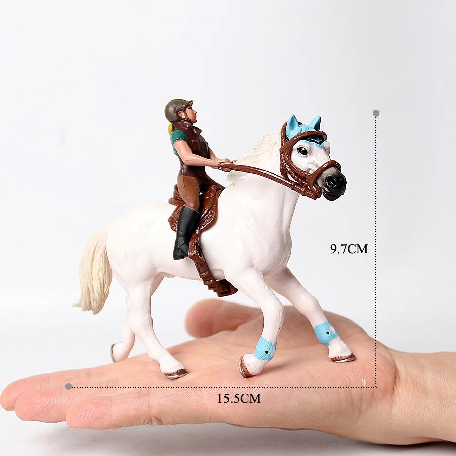 Toy Horses Equestrian Rider Horse Playset Farm Animals Action Figure Animal Figurines Plastic Models Children Toys Kids Gifts