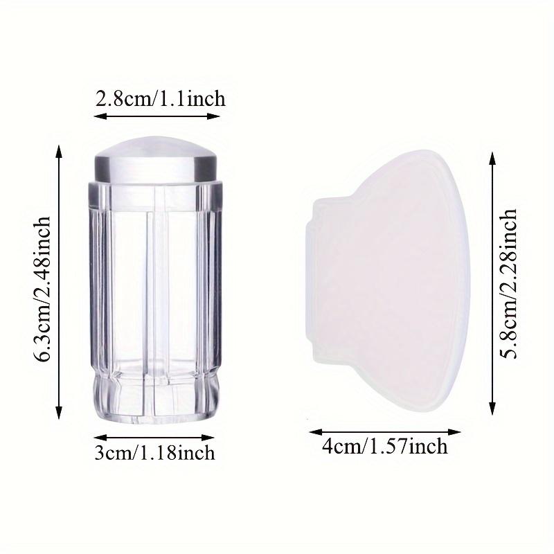 2-Piece Nail Art Stamp Kit - Clear Silicone Stamp and Squeegee Set for DIY Manicure, Available In Multiple Colors