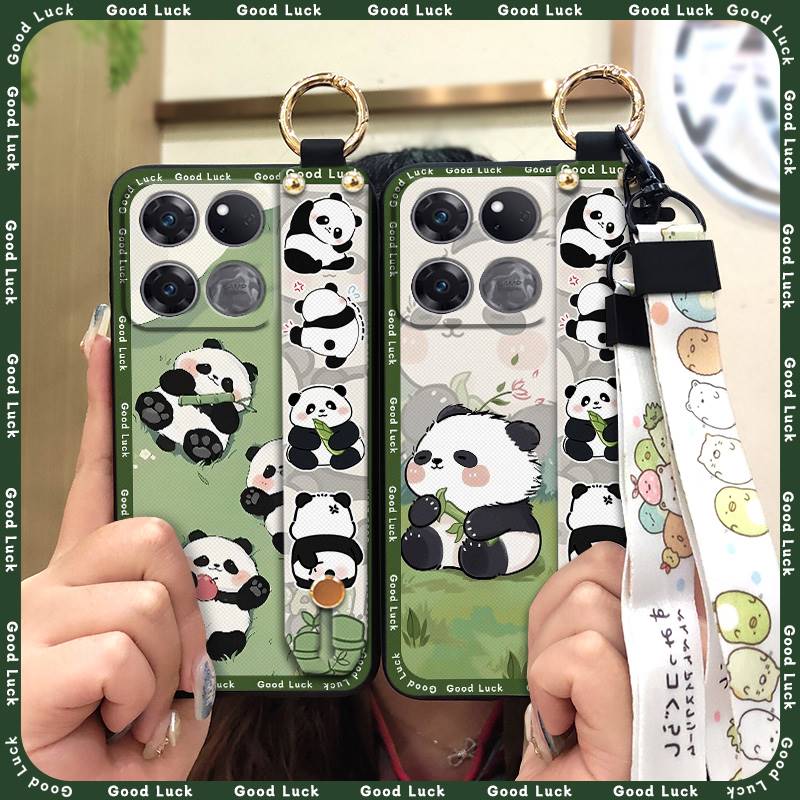 Cute Shockproof Phone Case For OnePlus/1+Ace 5G Racing Edition Cartoon Panda Protective Back Cover Kickstand Anti-knock