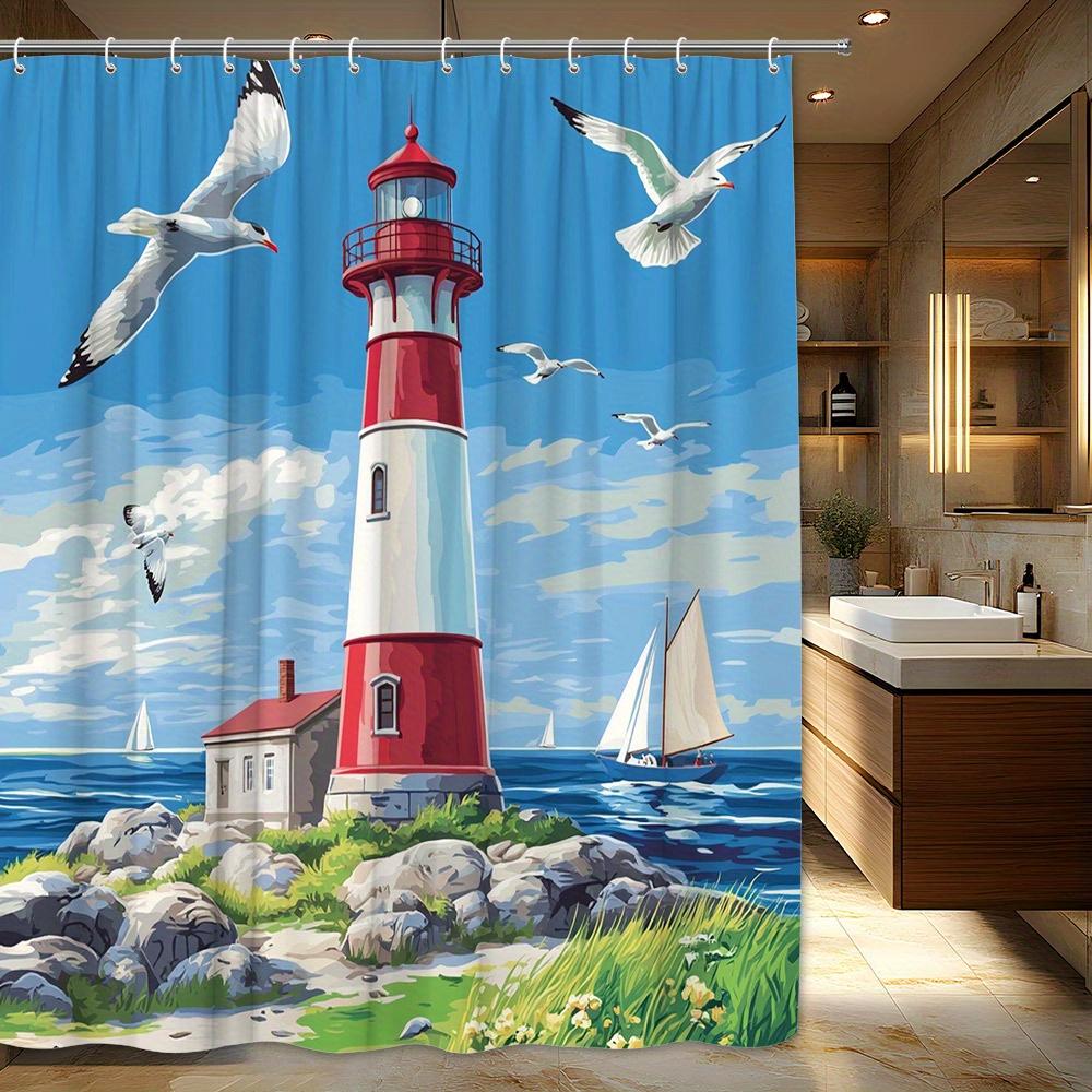 1pc Ufo-Printed Shower Curtain with Cow Pattern, Retro Cyber-Style Home Decoration Bathroom Curtain, Polyester Fabric Bathtub Cu