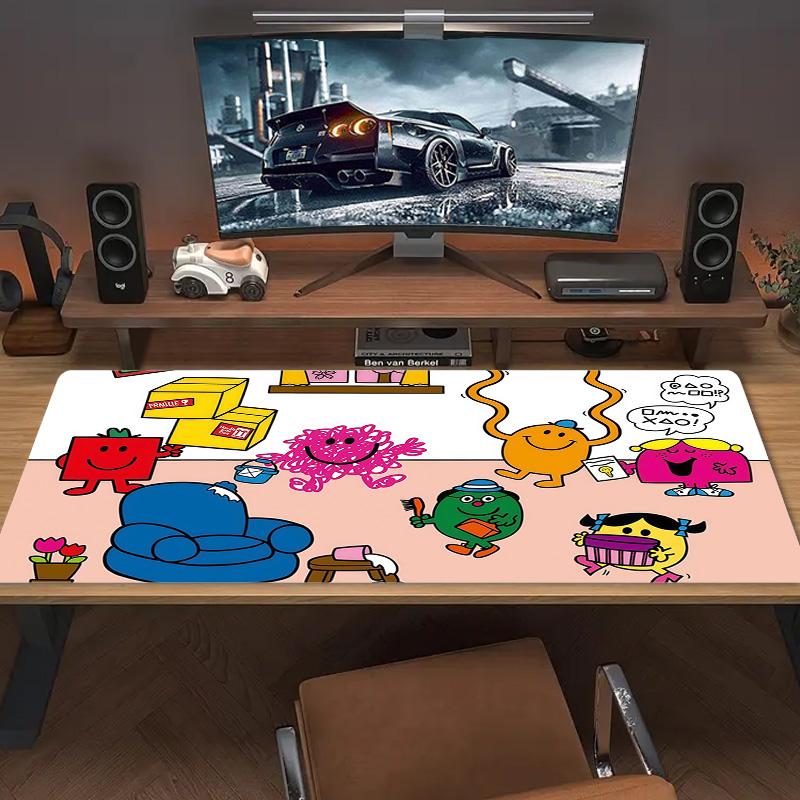 Mr. Men and Little Miss2 Print Cushion Non-slip Laptop Tablet Big Mousepad XXL Mat Mini PC Playmat With Lock edge