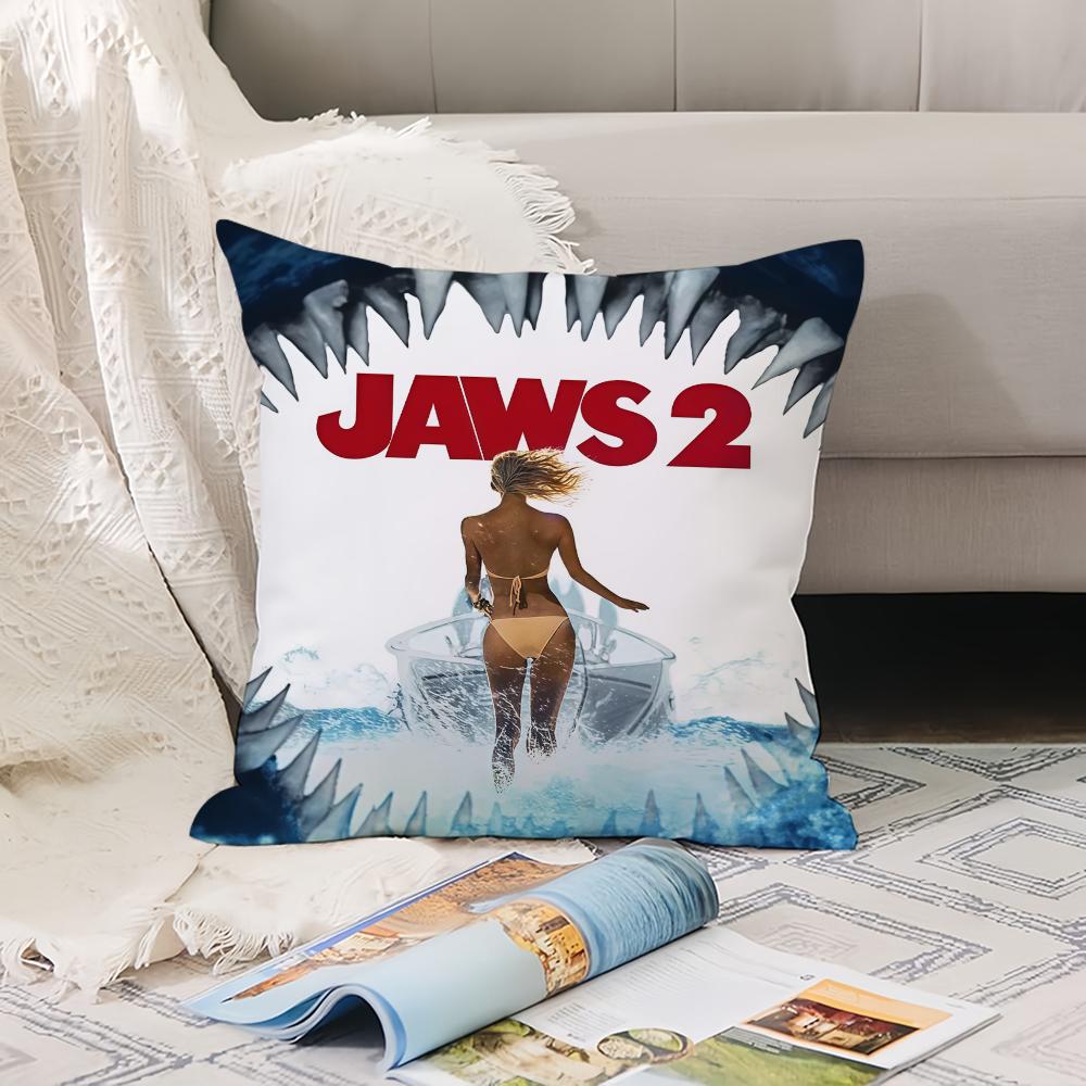 Horror Movie J-Jaws Pillow Case Office Cushions Suitable For Sofa Car Bedroom Decorative Cushion Cover