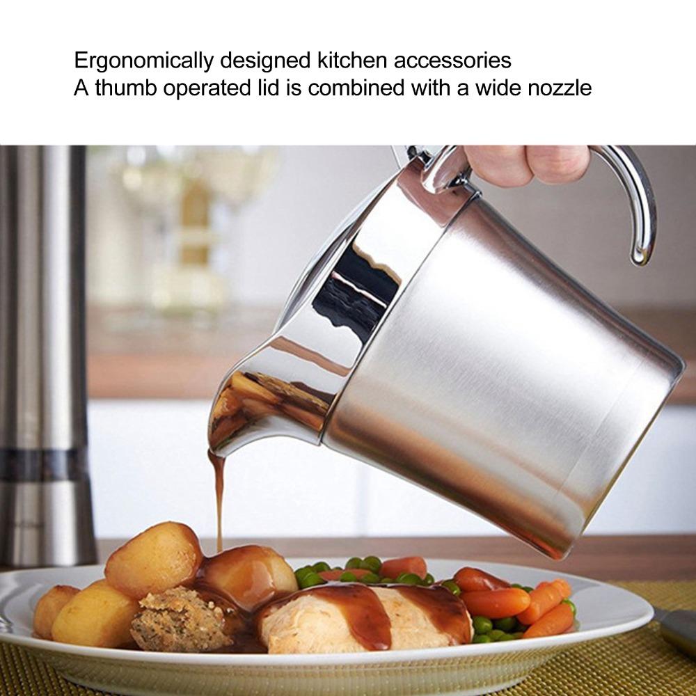 304 Stainless Steel Gravy Boat 750ml Sauce Storage Container Durable Steak Sauce Pot Home Use