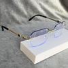 Retro Men Metal Frame Glasses Fashion Rimless Women Eye Protection Anti Blue Light Computer Eyewear