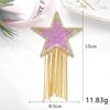 Colorful Tassel Cloth Patch with Diamond Star Design and Hot Melt Adhesive