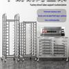 Stainless Steel Baking Tray Trolley: Multi-Tier Rack for Bread, Cake, and Oven Sheets.