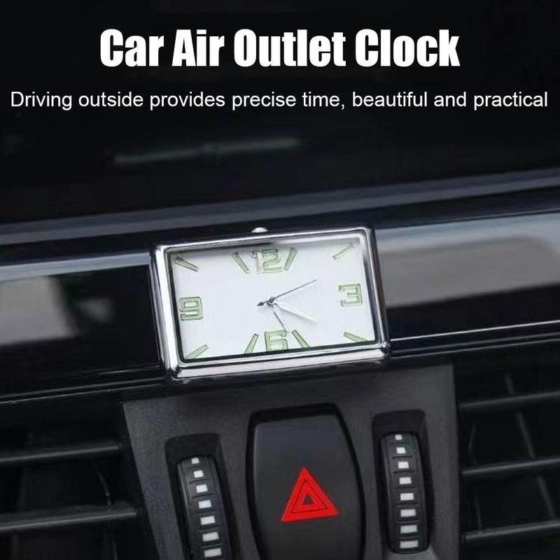 Car Quartz Electronic Clock Car Air Vent Self Adhesive Quartz Clock Workbench Storage Cabinet Noctilucent Electronics Clock