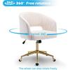 Home Office Swivel Velvet Desk Chair Modern Tufted Accent Armchair with Gold Base Ergonomic Computer Task Stool for Living Room