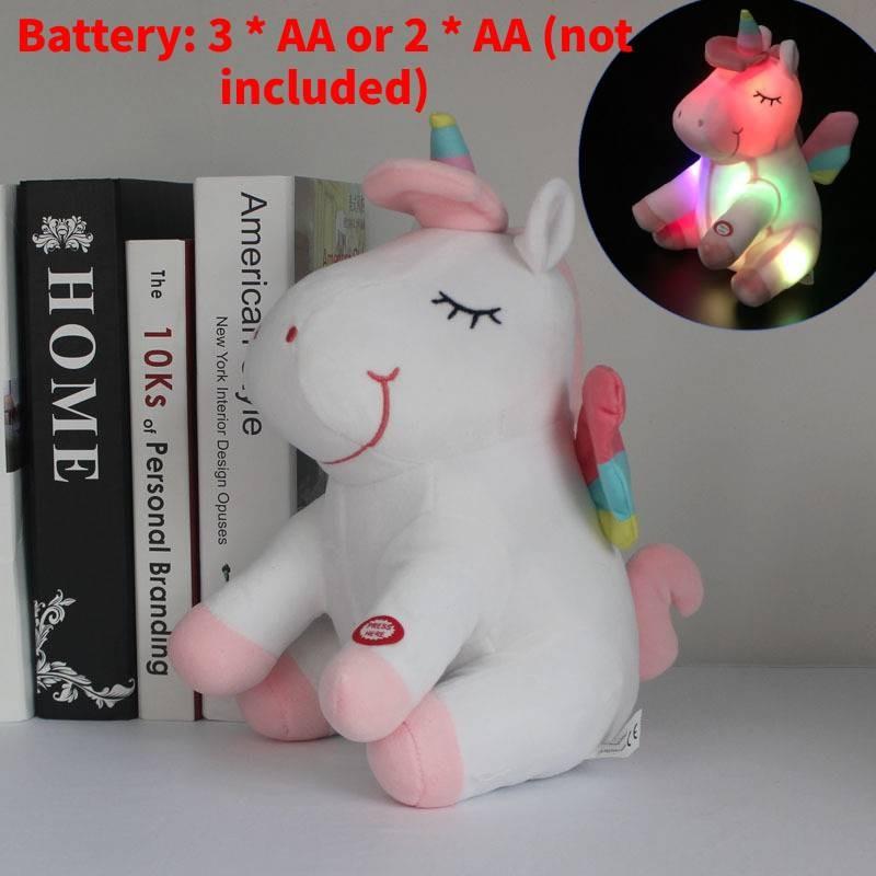 

Light Led Rainbow Unicorn Fur Toy Cute Cartoon Girl Children Gifts Birthday 25cm белый
