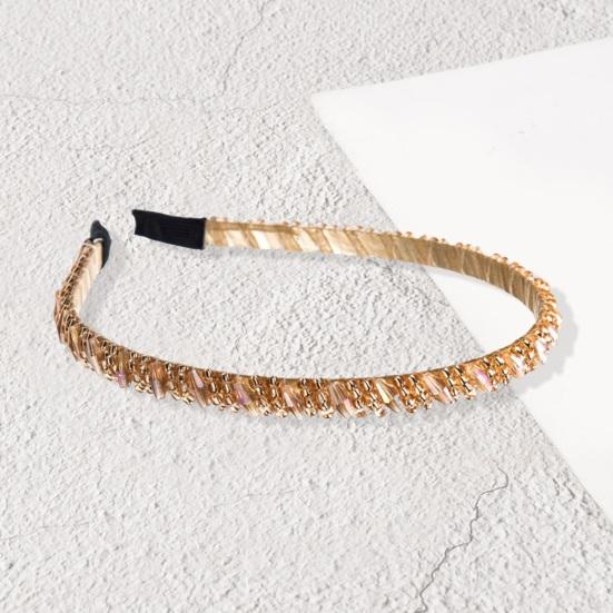 

Женская повязка на голову Yousheng с искусственными хрустальными бусинами, эластичный нескользящий обруч для волос, легкая повязка на голову с тонкими краями, аксессуары для волос