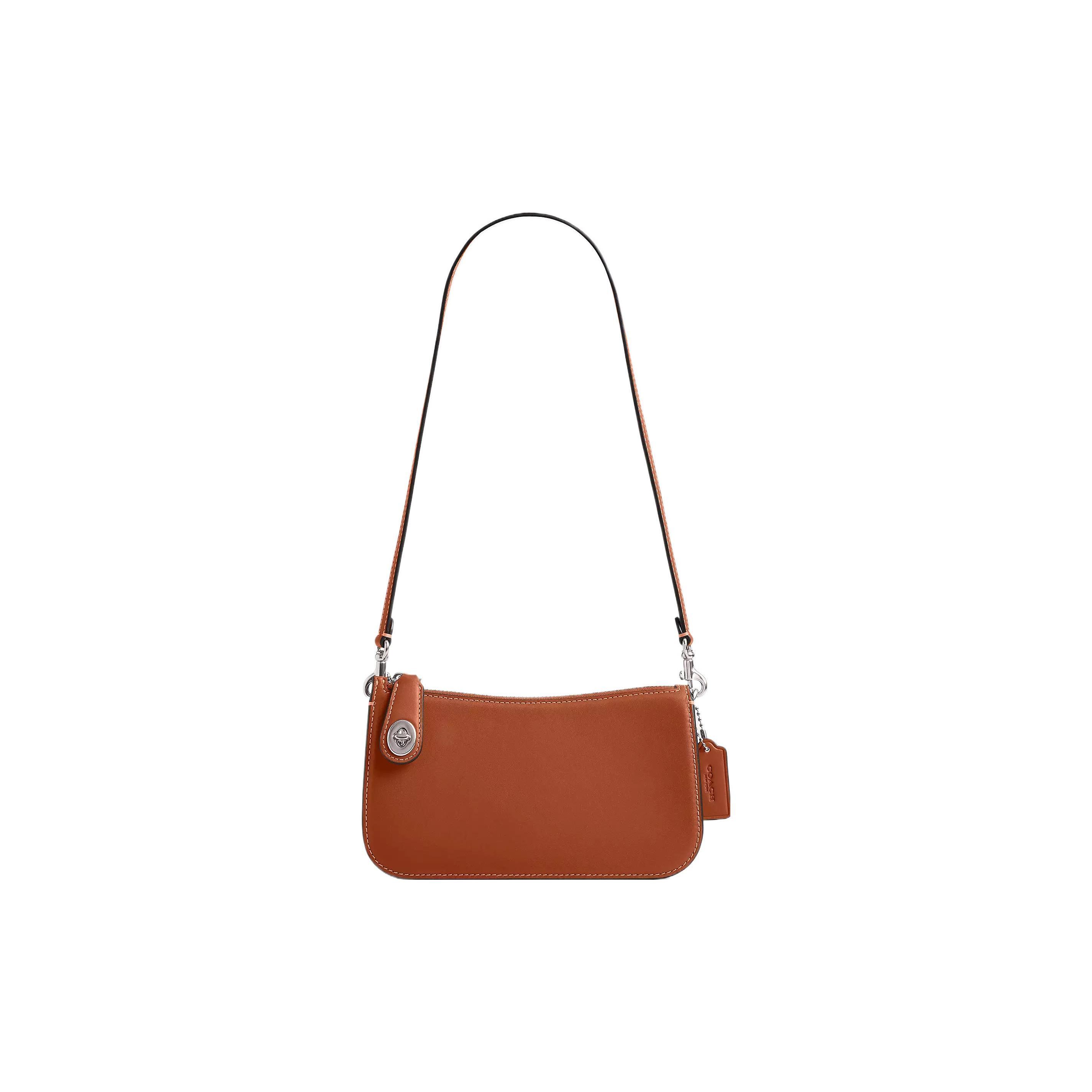 

Coach Penn Shoulder Bag 21 Solid Color Rotating Buckle Zipper Closure Hardware Card Slot Glove Tanned Leather Handheld Shoulder Bag CM581-LHBAR Basic Set (Bag+Dust Bag)