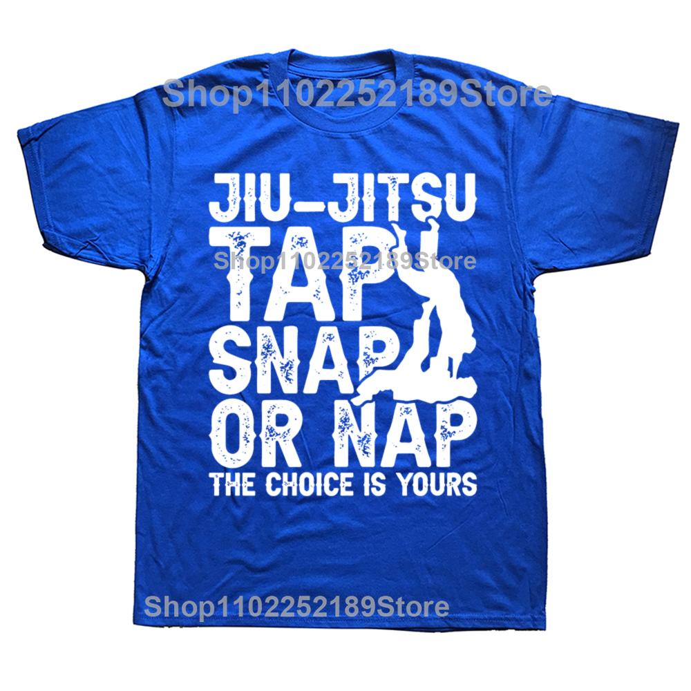 Lustiges Jiu Jitsu Tap Snap Or Nap Jiu Jitsu Kampfsport T-Shirts Herren Mode Freizeit T-Shirt 100% Baumwolle Locker Übergroßes T-Shirt