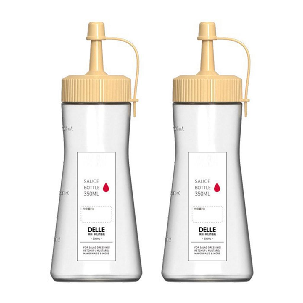 Squeeze Bottle With Cap Transparent Leakproof Plastic Dispenser For Kitchen