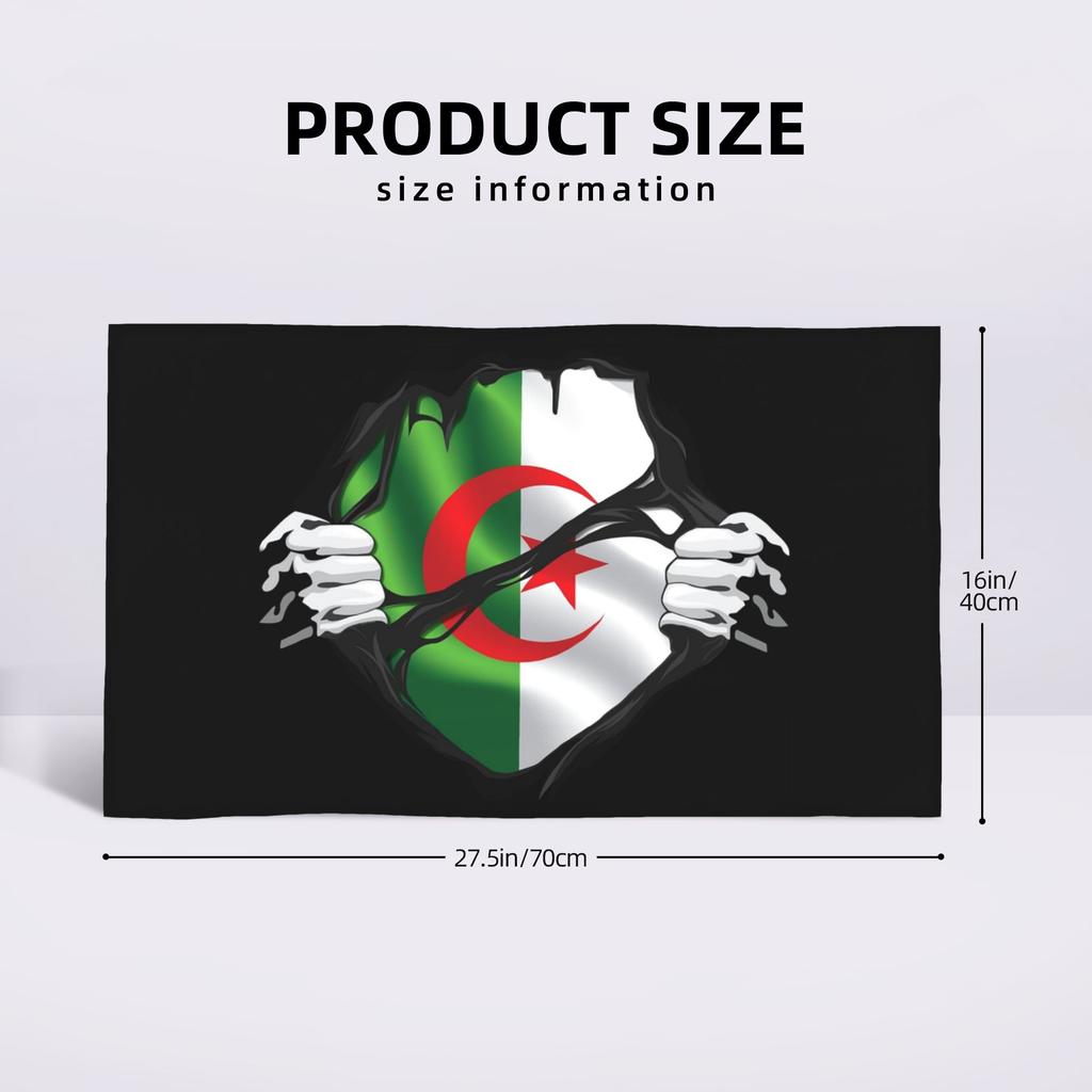 Algerian Pure Blood Flag Black Soft Face Towel Quick Dry Pool Bath Cotton Towels Absorbent
