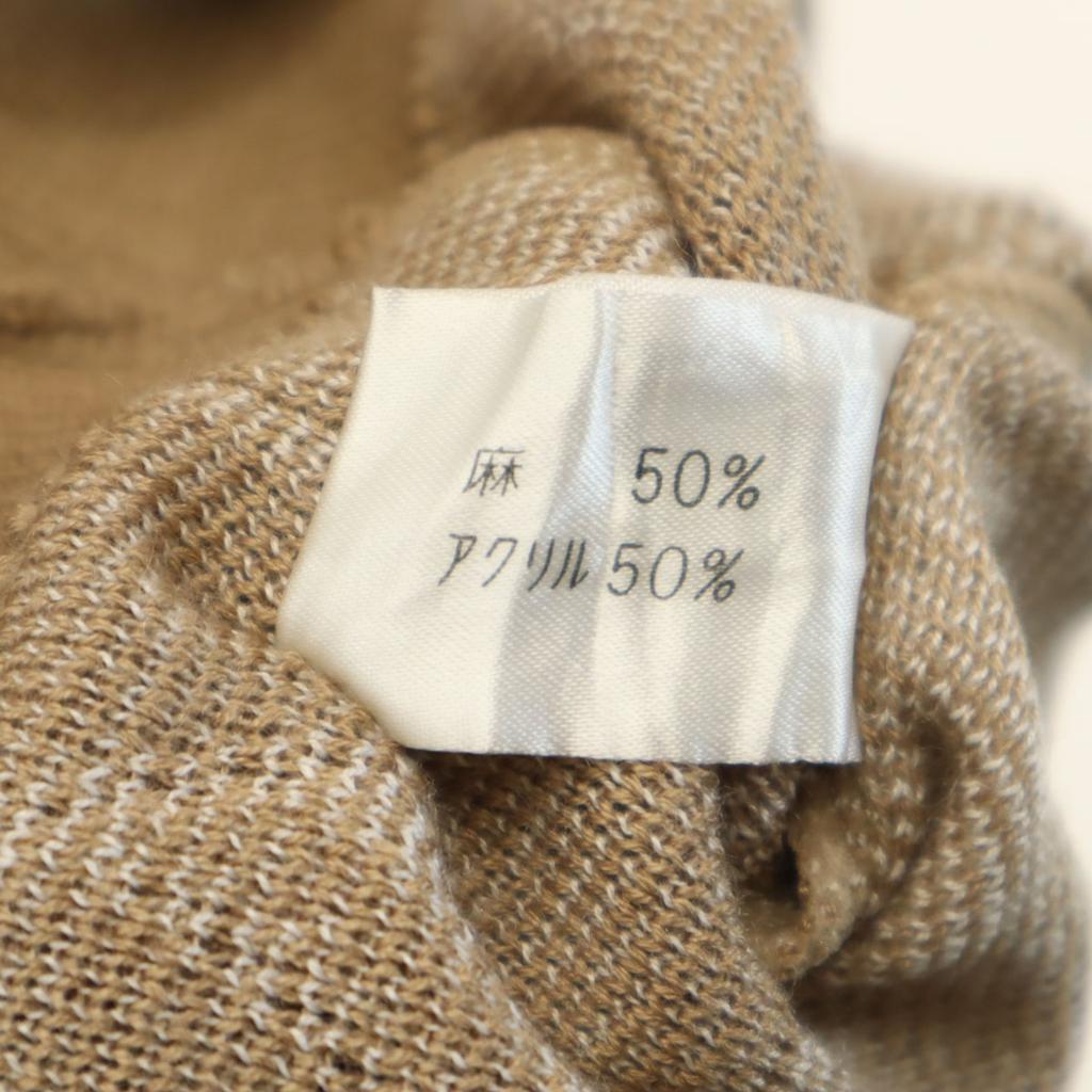 Pierre Cardin 90s Linen Blend Old Overall Handle Short Sleeve Knit Polo Shirt Men's Used