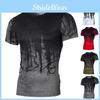 Stylish Mens T Shirt Slim Fit Casual T-shirt Tops For Comfortable Bodybuilding Wear