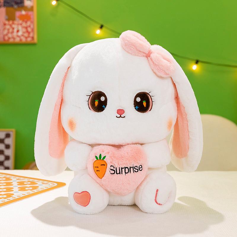 Pattern Carrot Loving Heart Rabbit Plush Toy Animal Stuffed Decoration Doll