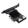 PCIe to Serial ATA Card 6Gbps PCI Express 4X to 2 Port MiniSAS SFF 8087 and 1 Port Serial ATA 3.0 Expansion Card for