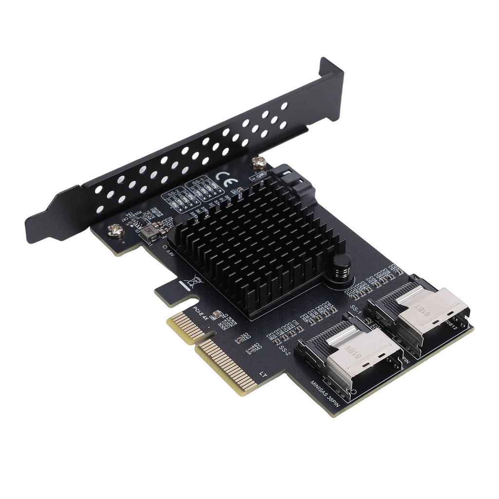 PCIe to Serial ATA Card 6Gbps PCI Express 4X to 2 Port MiniSAS SFF 8087 and 1 Port Serial ATA 3.0 Expansion Card for