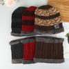 1Set Winter Warm Hat Scarf Set For Men Women Outdoor Thickened Cycling Hats Scarf  Windproof Cold-Proof Scarf Cap