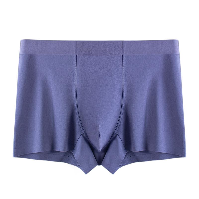 Plus Size Men's Spring and Summer Solid Color Antibacterial Breathable Non Mark Mid Waist Flat Angle Underwear